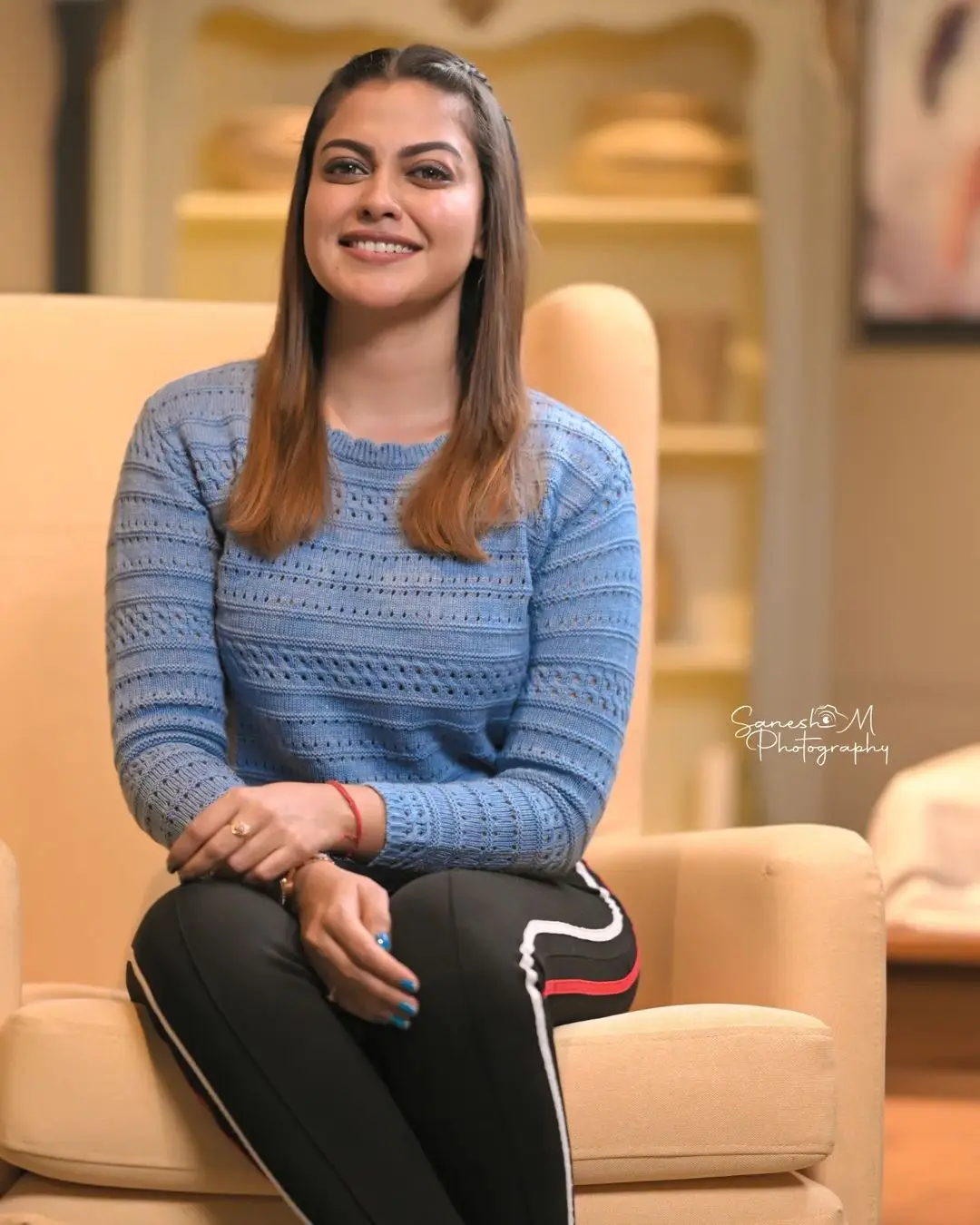 Anusree Nair In Blue T Shirt Pant